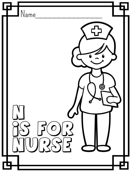 Nurse appreciation coloring worksheet template