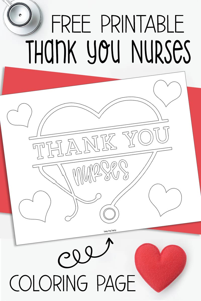 Free printable thank you nurses coloring page sunny day family