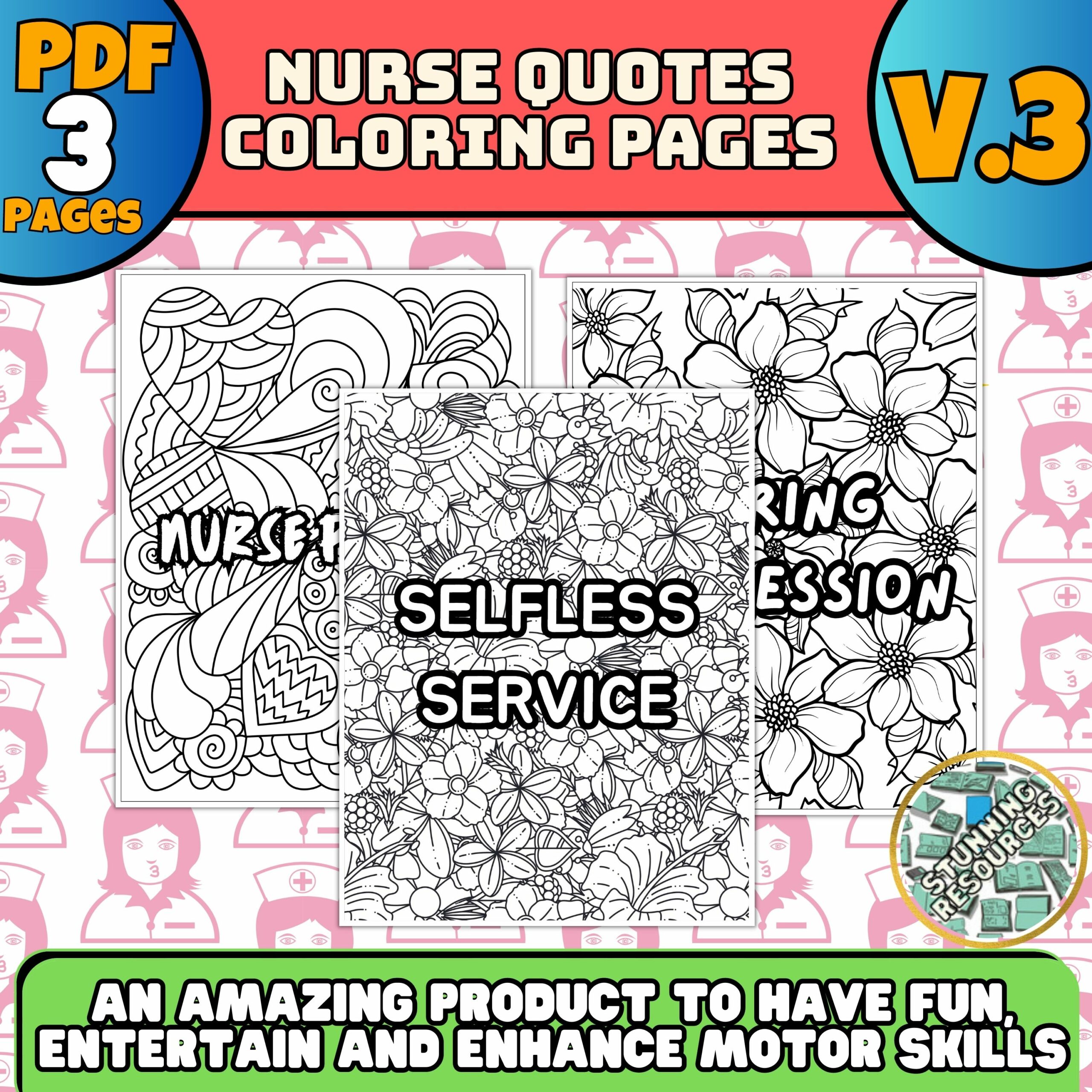 Nurse quotes coloring pages v made by teachers