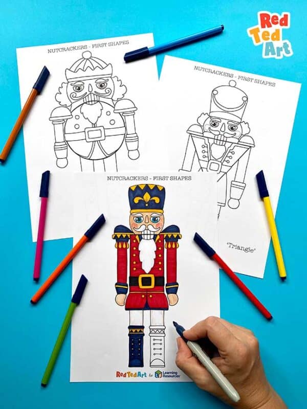 Suncatcher printable nutcracker colouring pages