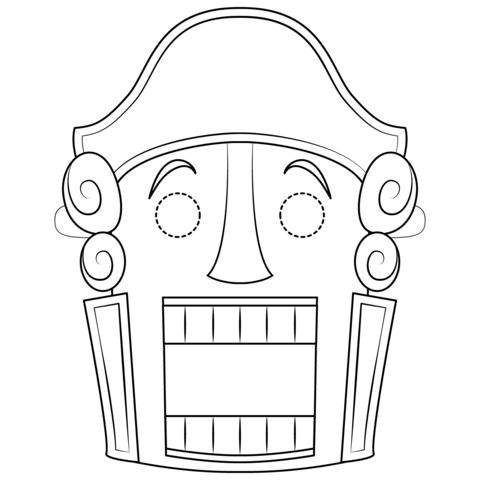 Nutcracker mask coloring page free printable coloring pages