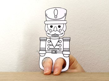 Nutcracker toy soldier finger puppet printable coloring