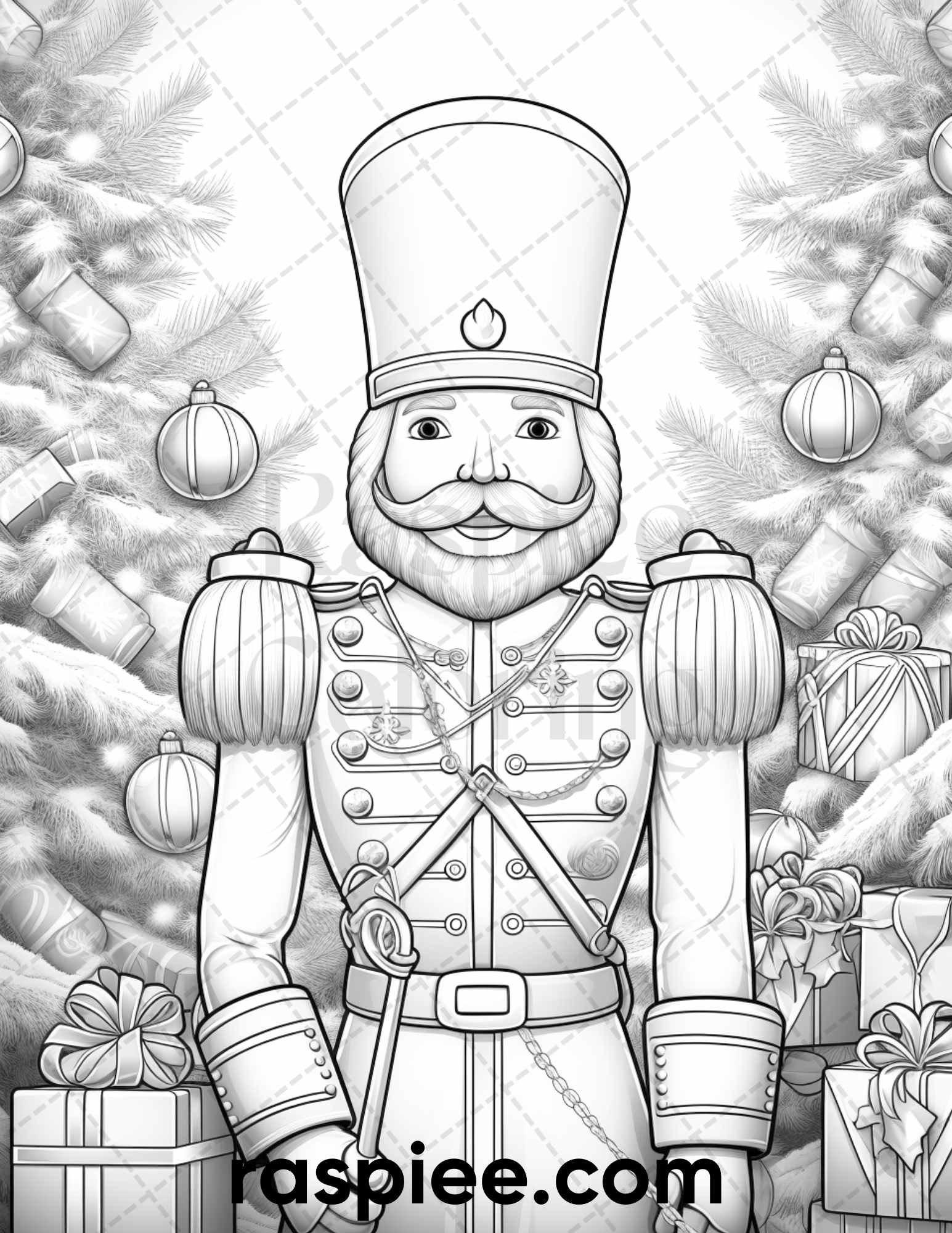 Christmas nutcrackers grayscale coloring pages for adults printabl â coloring