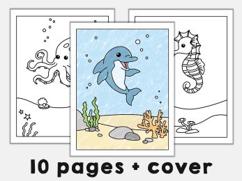 Ocean animals coloring pages fun printable activity kid happy paper time