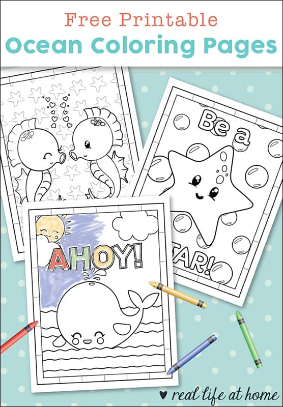 Super cute ocean coloring pages for kids free printables