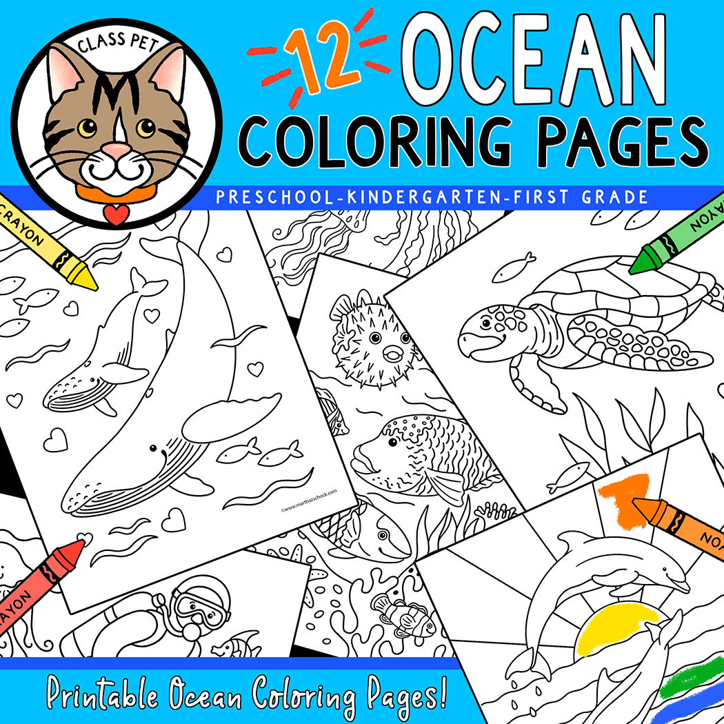 Ocean coloring pages made by teachers