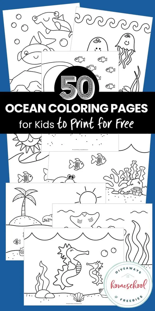 Ocean coloring pages for kids to print for free