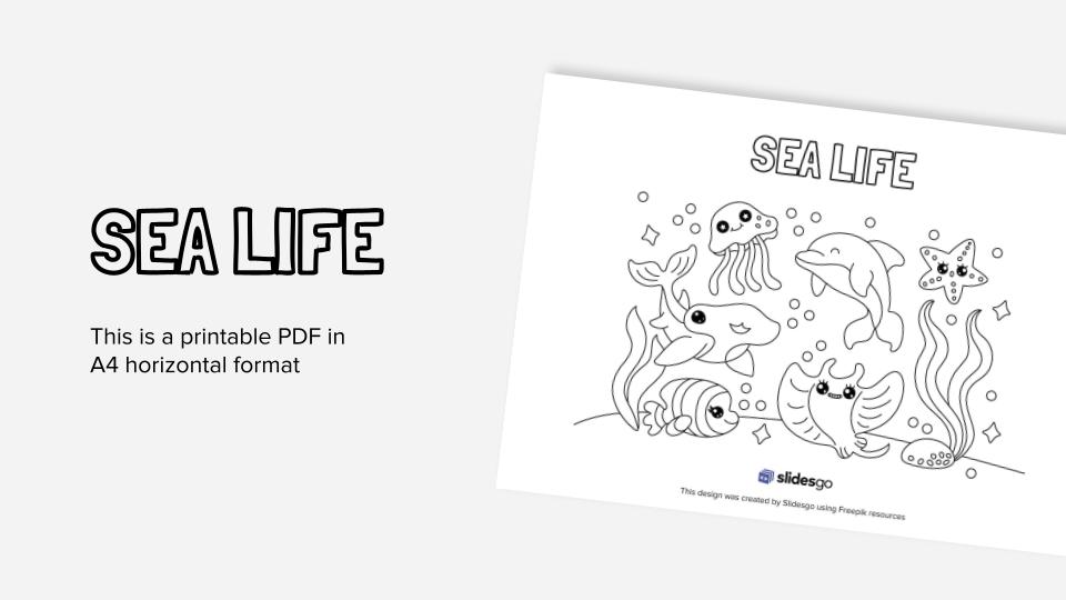 Printable coloring workseets about the ocean in pdf