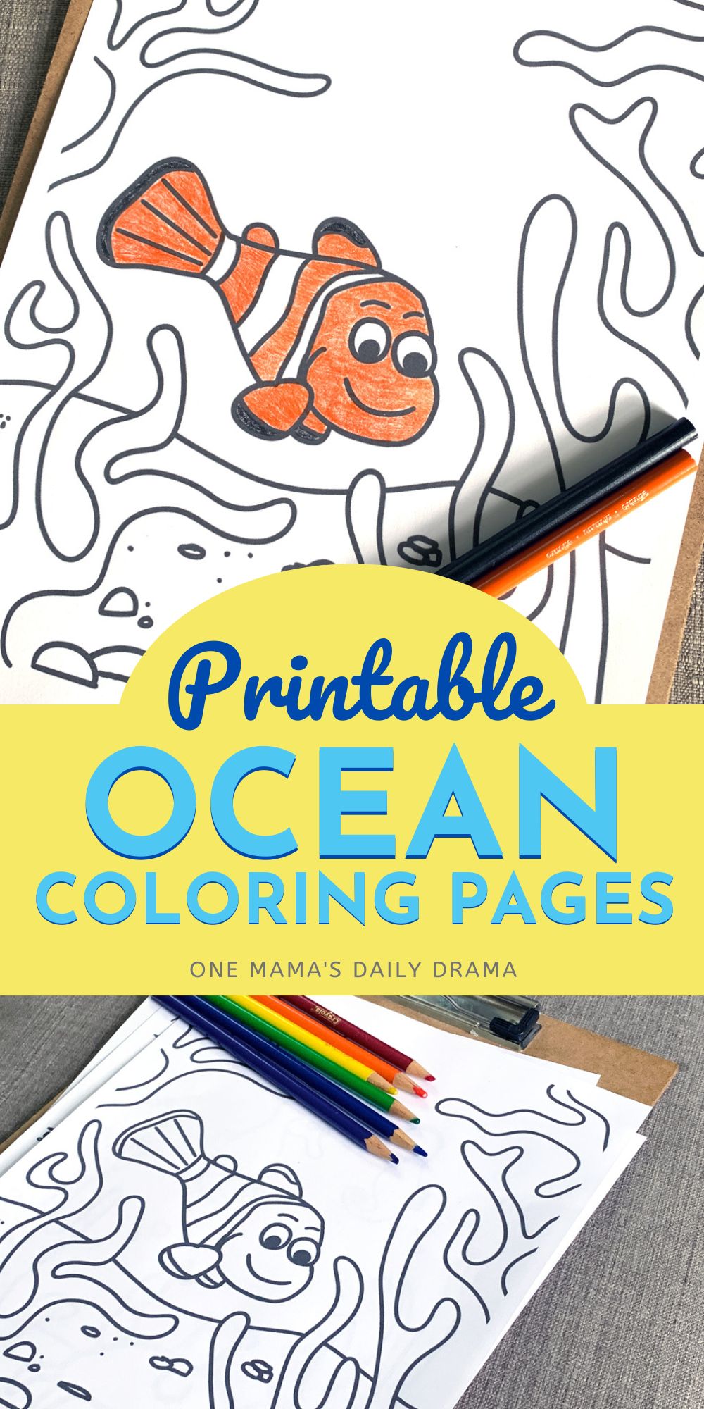 Cute printable ocean coloring pages for kids