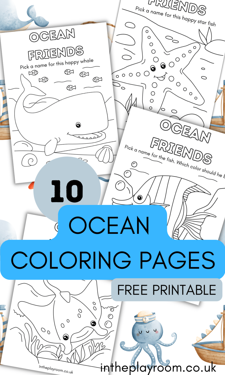Ocean loring pages for kids