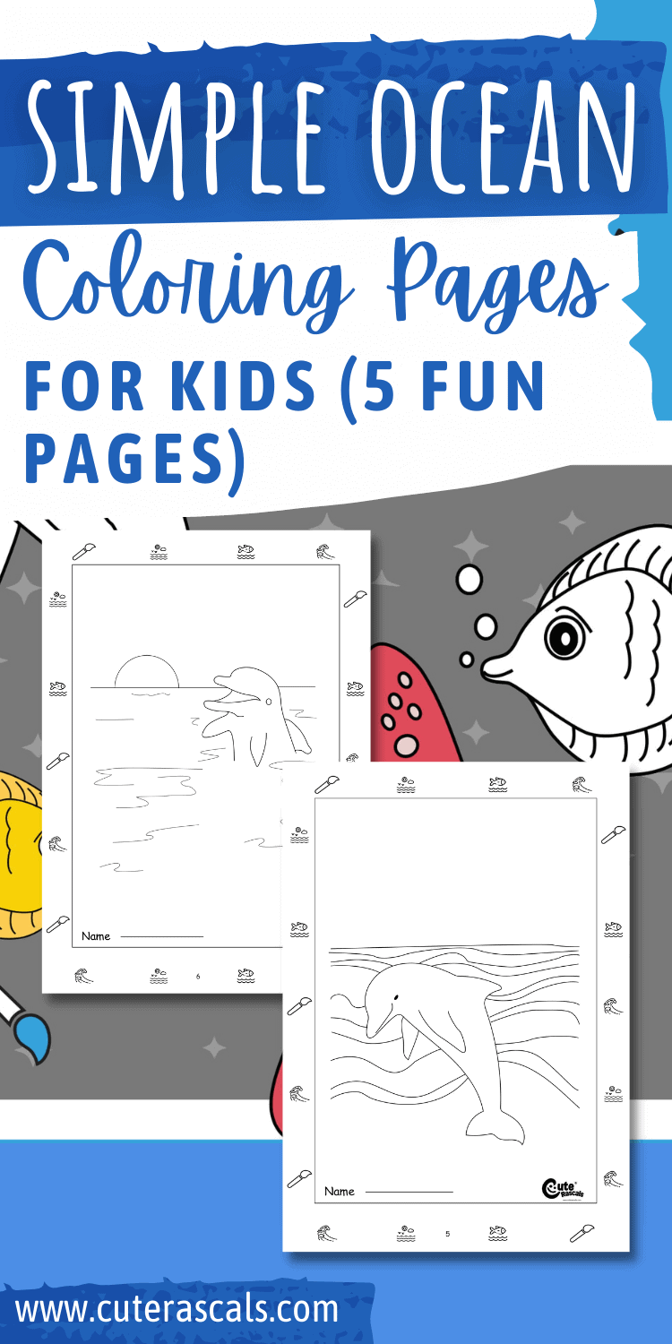 Simple ocean coloring pages for kids fun pages