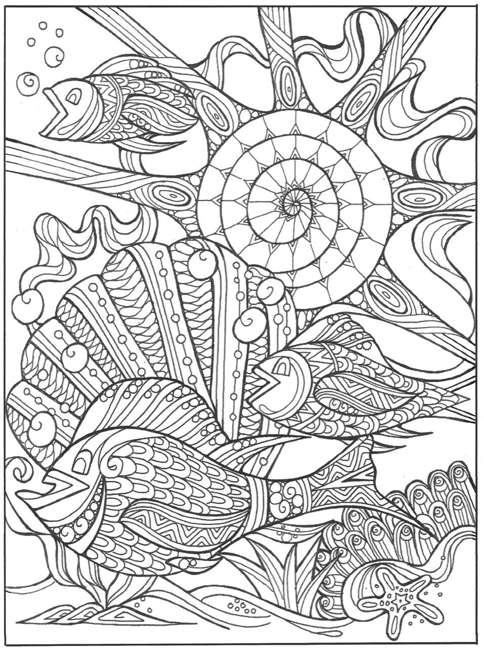 Under the sea in paradise coloring page