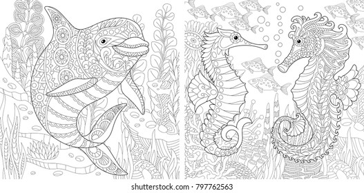 Adult coloring pages fish images stock photos d objects vectors