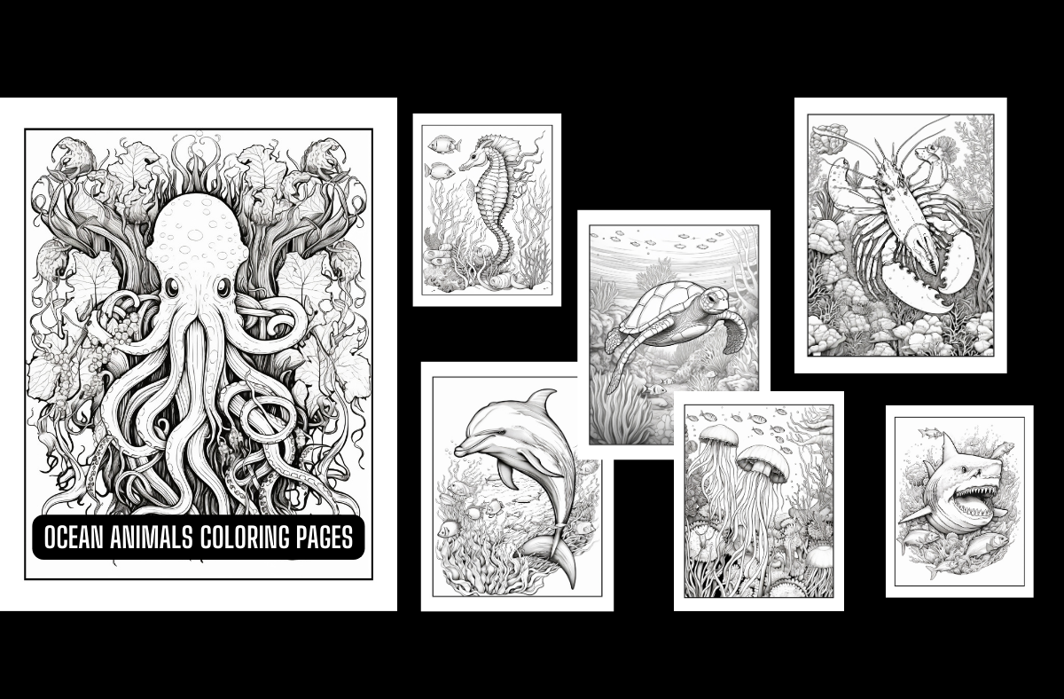 Ocean animals coloring pages