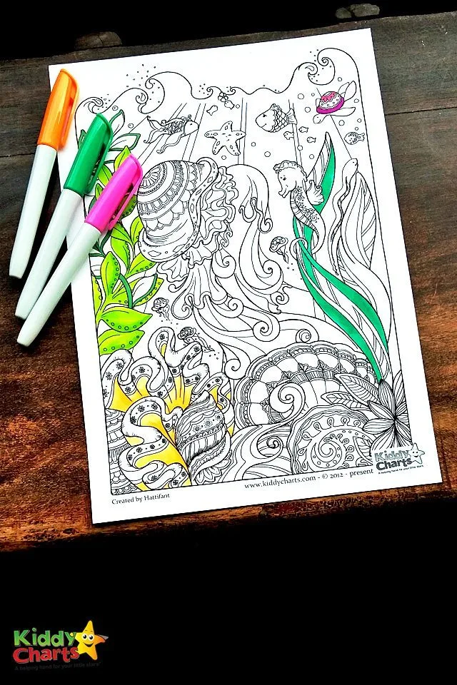 Free ocean colouring pages for kids and adults