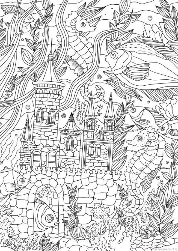 Ocean kingdom printable adult coloring page from favoreads coloring book pages for adults and kids coloring sheets coloring designs