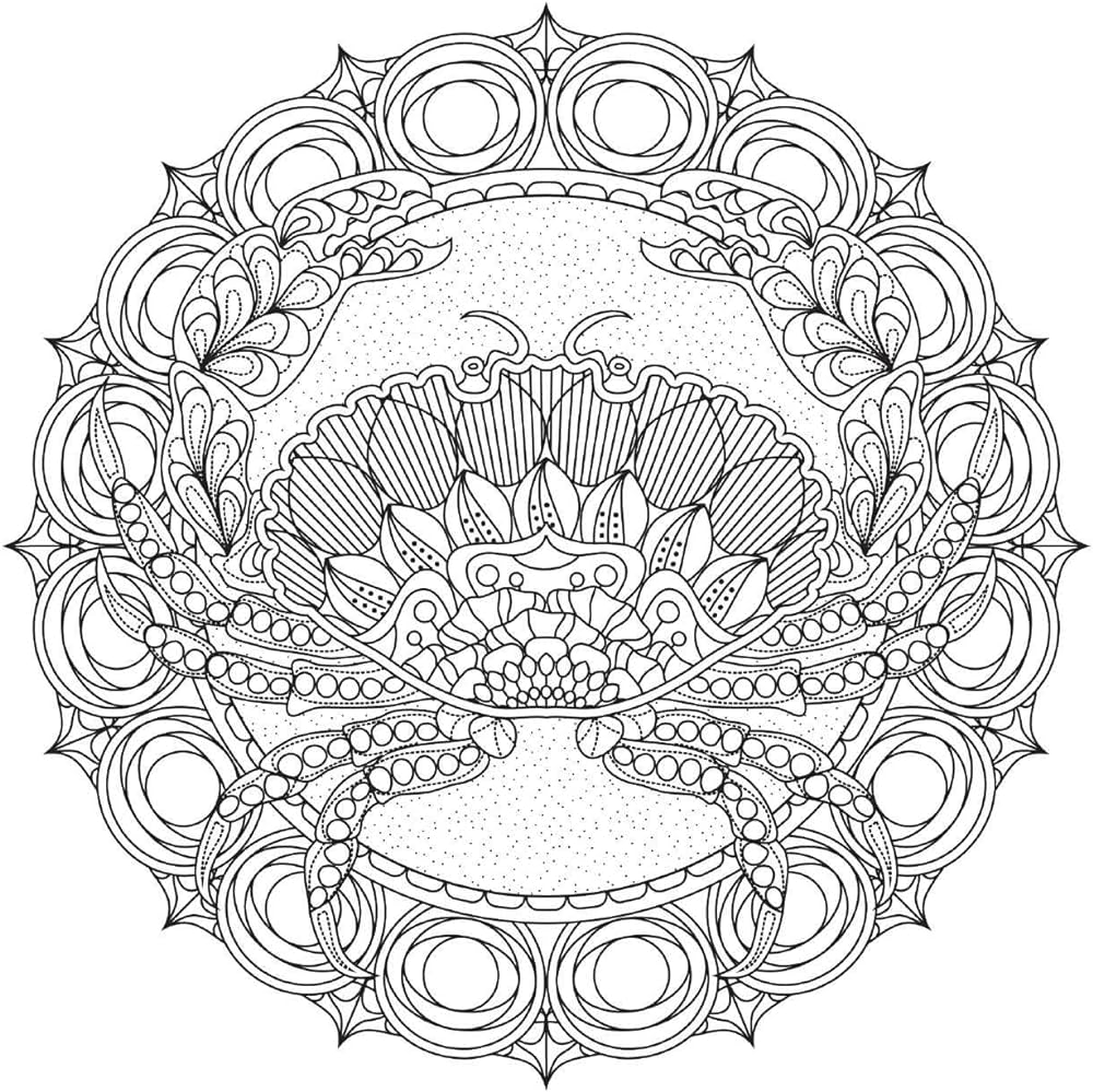 Coloring ocean mandalas hand