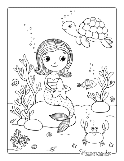 Free printable mermaid coloring pages