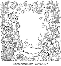 Sea life coloring pages images stock photos d objects vectors