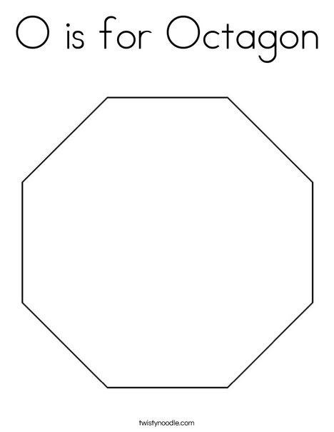 O is for octagon coloring page