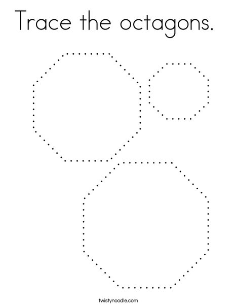 Trace the octagons coloring page