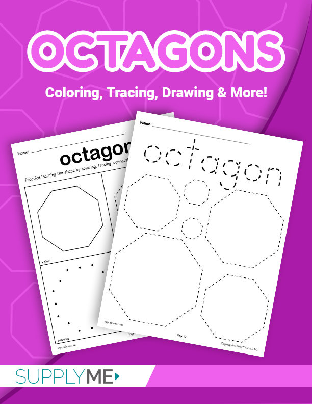 Octagon worksheets tracing coloring pages cutting more â