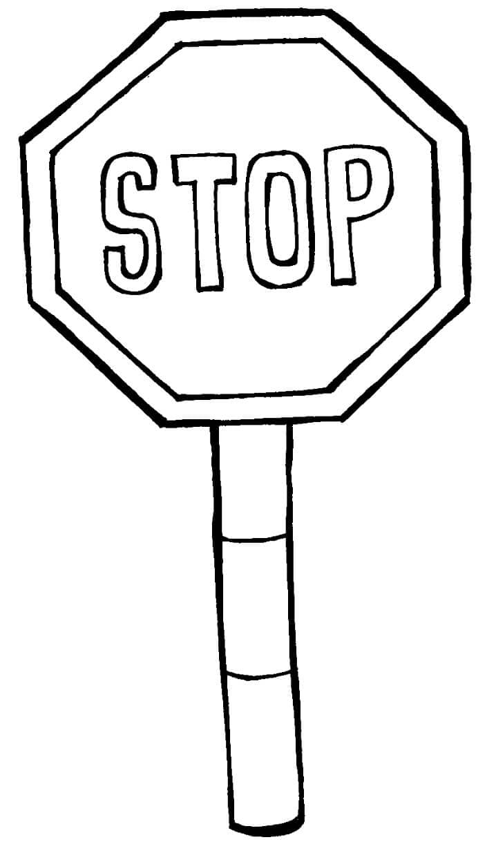Stop sign image coloring page