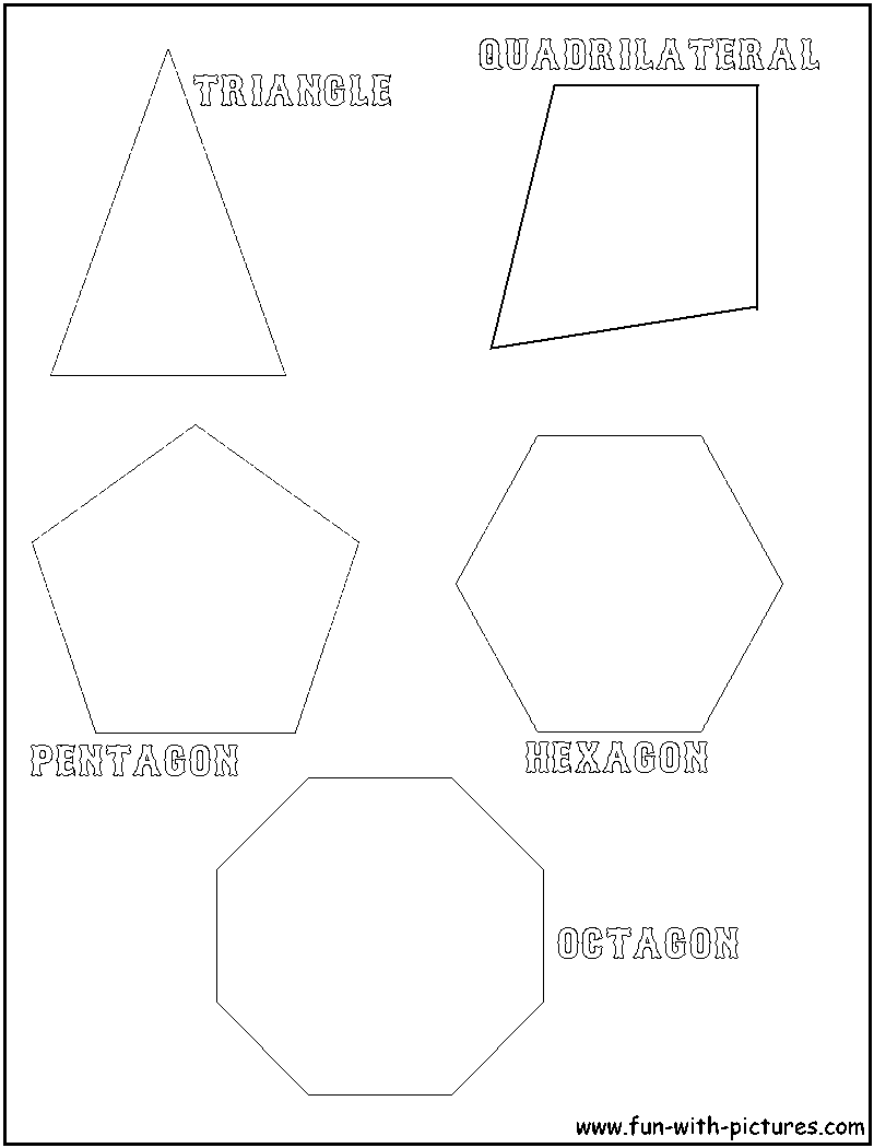 Polygon shapes coloring page