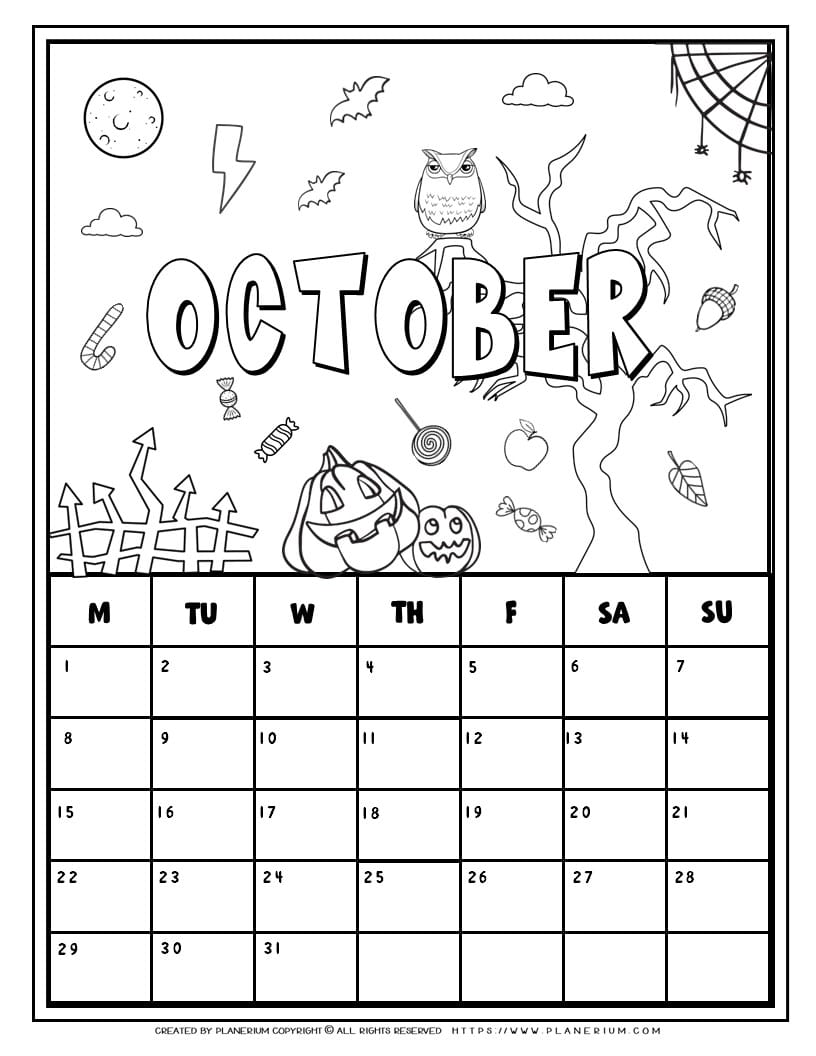 Coloring calendar