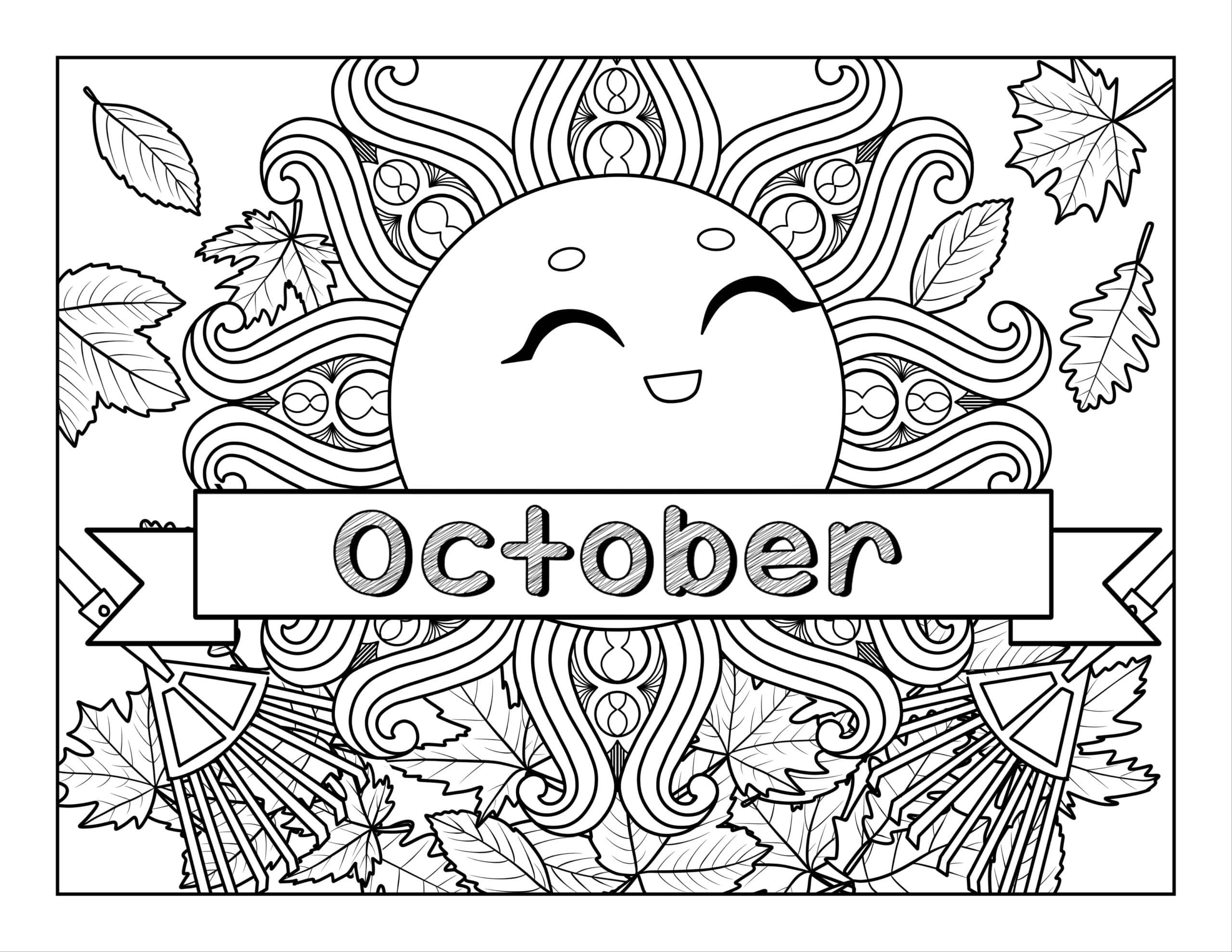 Coloring pages for october