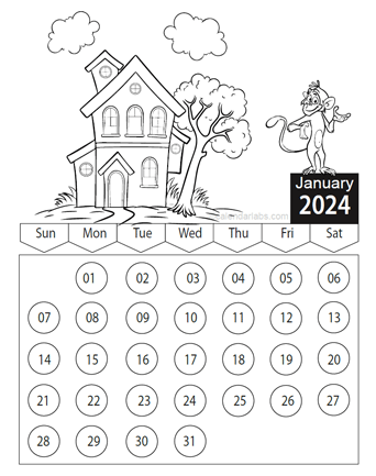 Free coloring calendar templates