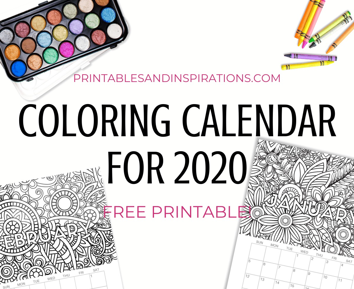 Free printable coloring calendar pages