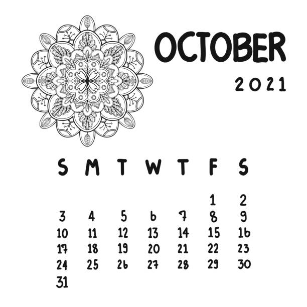 Calendar october month stock illustration