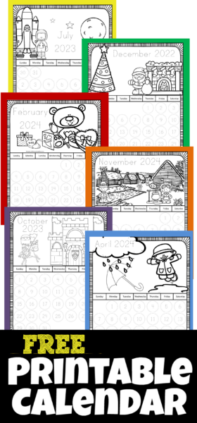 Ð free printable coloring calendar