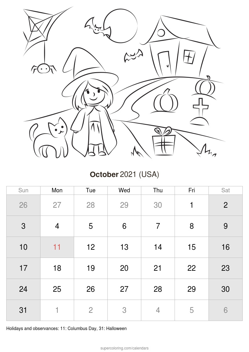 October calendar