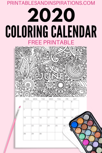 Free printable coloring calendar pages