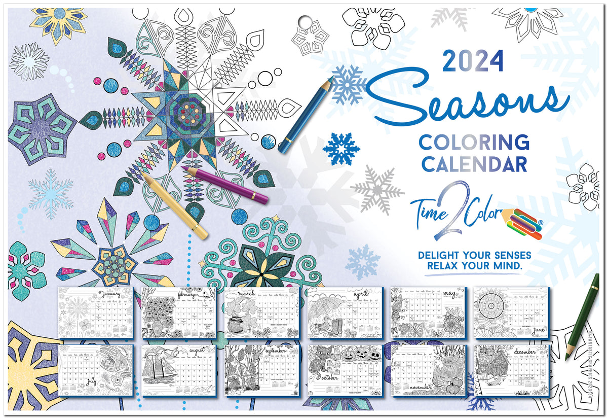 Seasons theme wall coloring calendar â calendars
