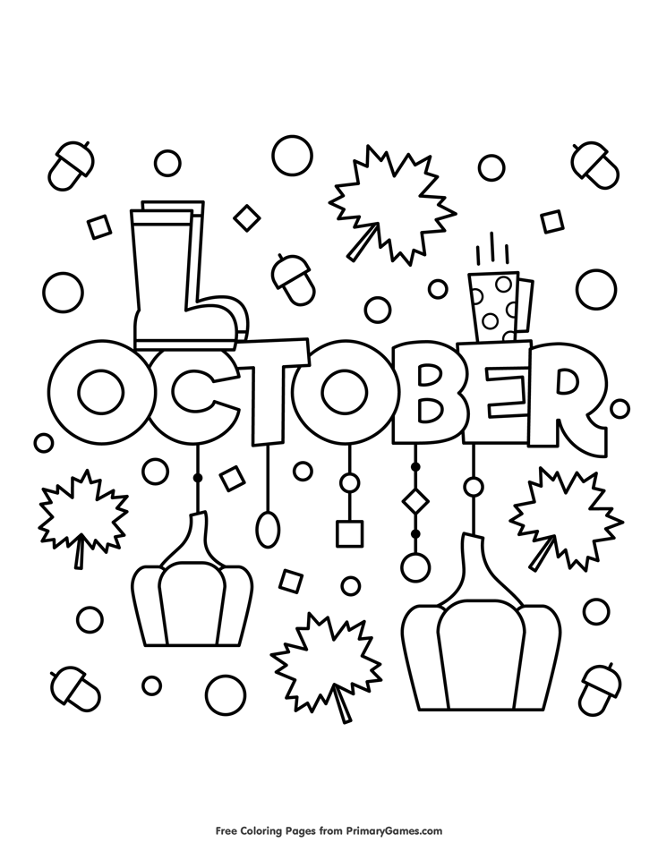 October coloring page â free printable ebook fall coloring pages coloring pages coloring pages for kids