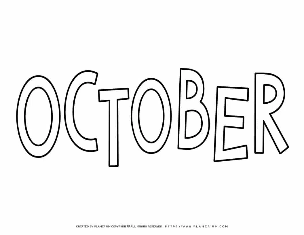 October coloring page