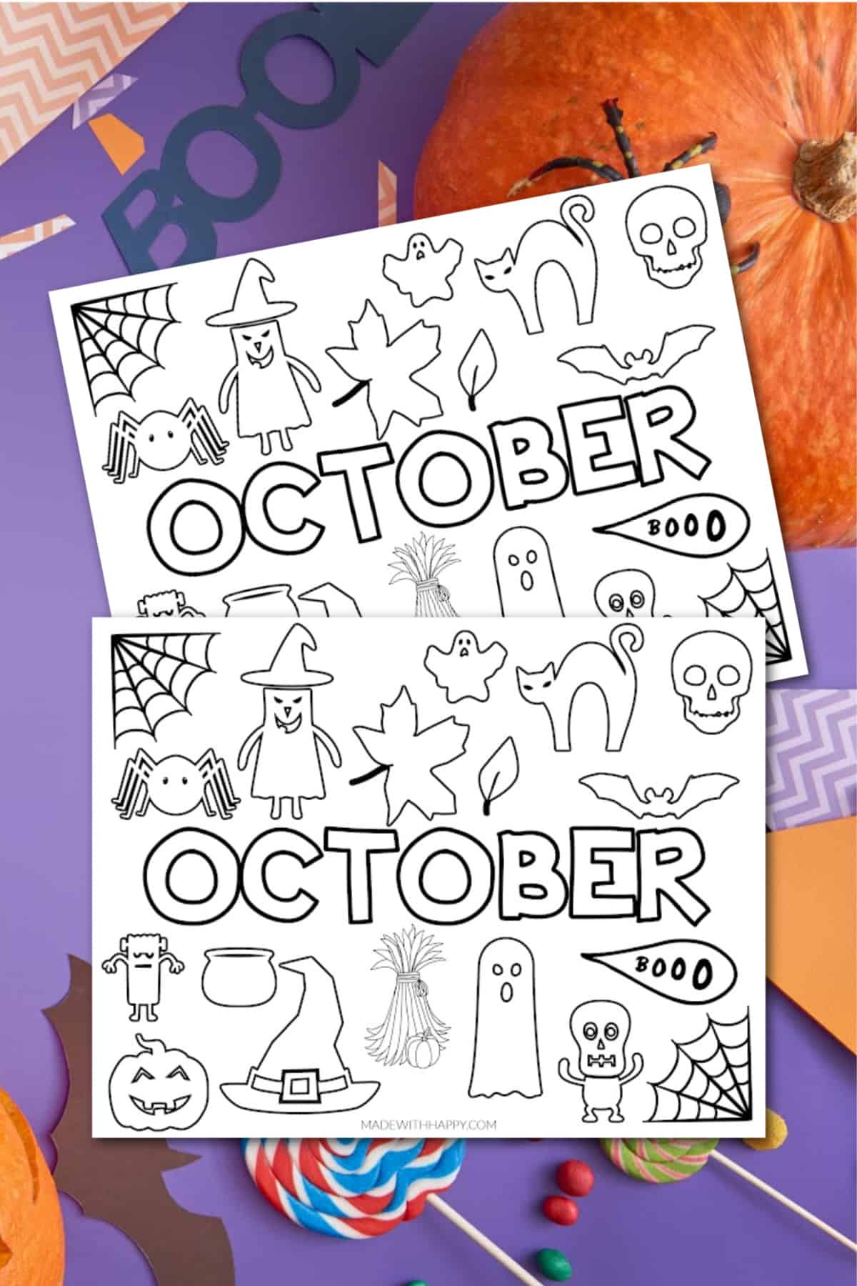 Free printable october coloring page