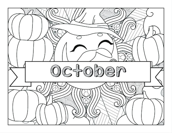 October digital coloring pages