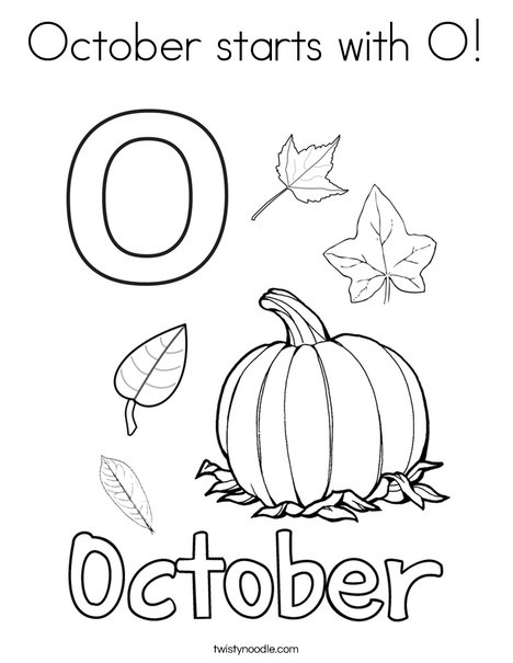 October starts with o coloring page