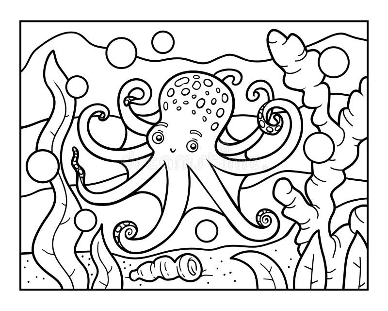 Tentacle coloring page stock illustrations â tentacle coloring page stock illustrations vectors clipart