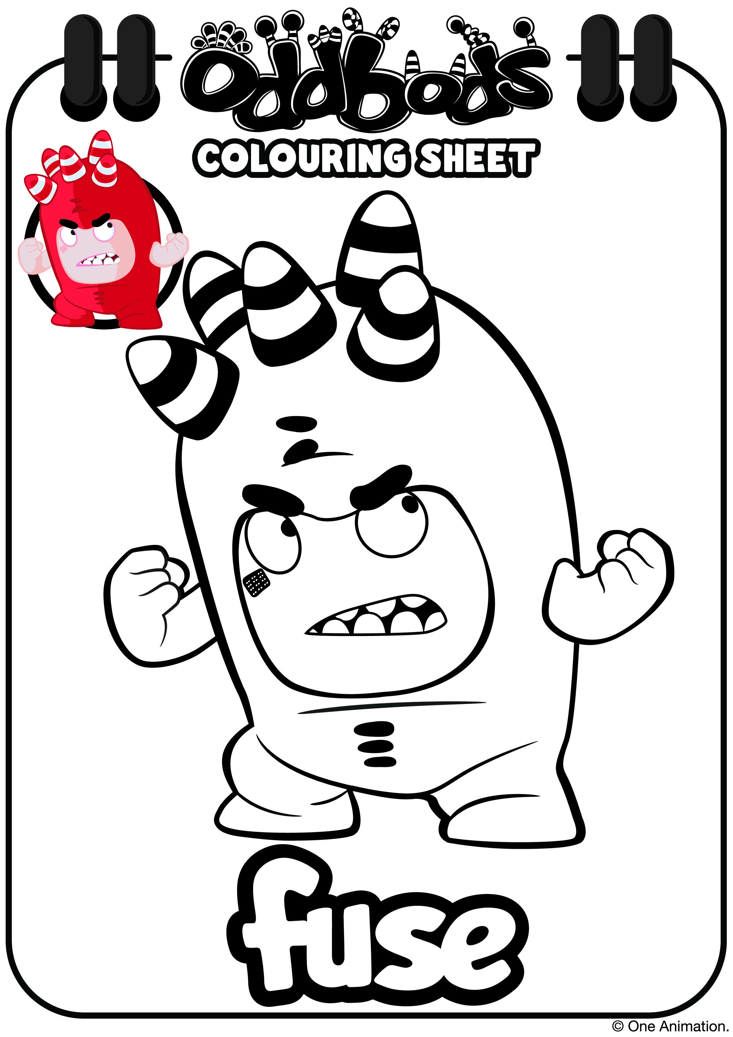 Oddbods colouring sheet