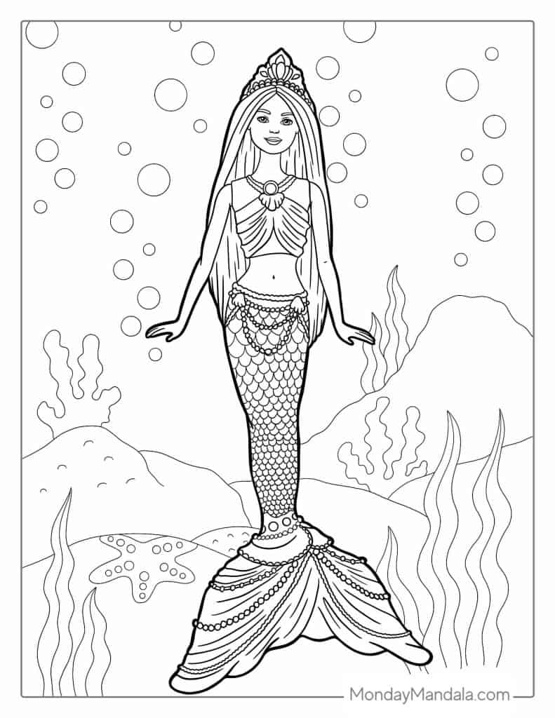 Barbie coloring pages free pdf printables