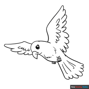 Bird coloring page easy drawing guides