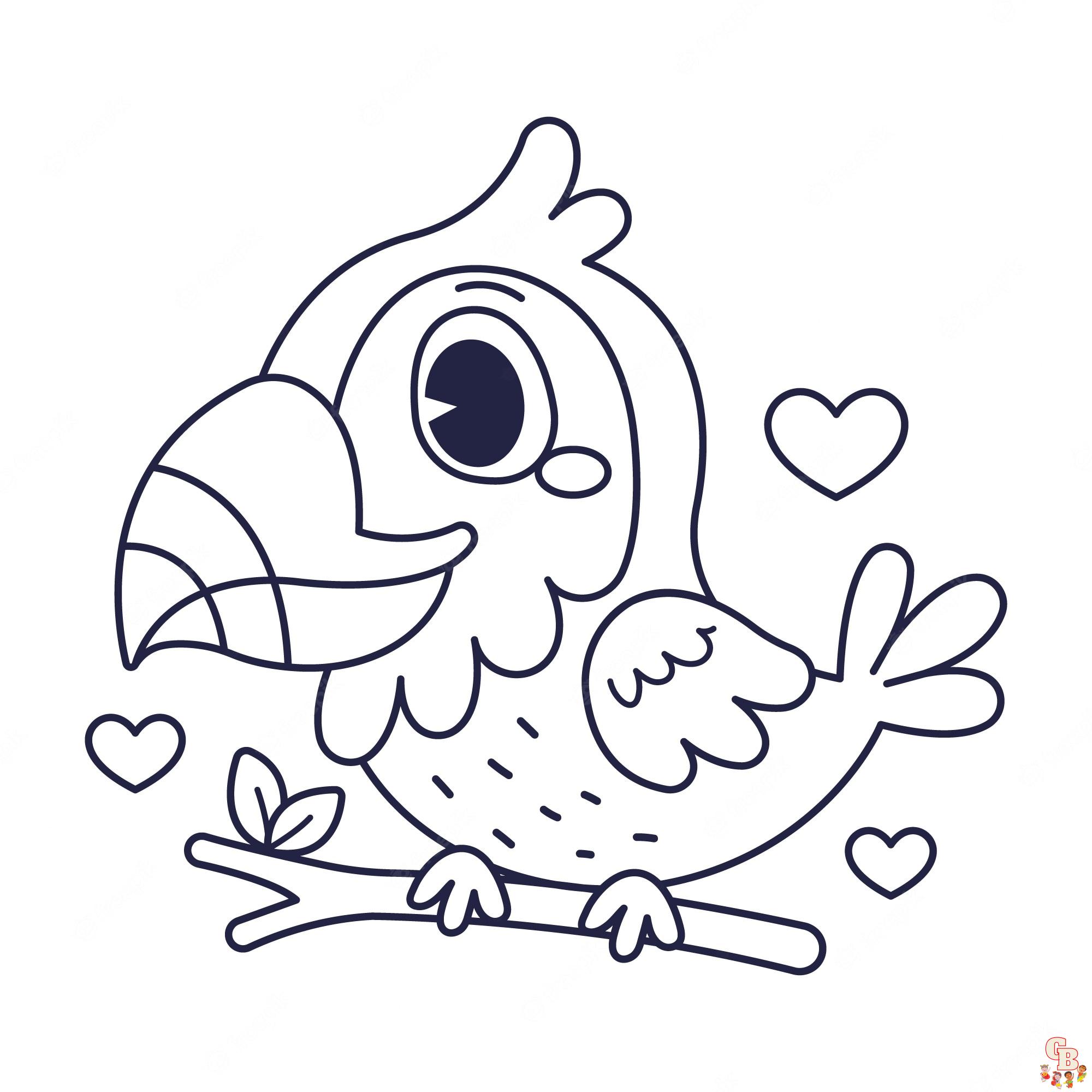 Cute birds coloring pages