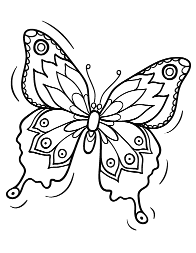 Free butterfly coloring page