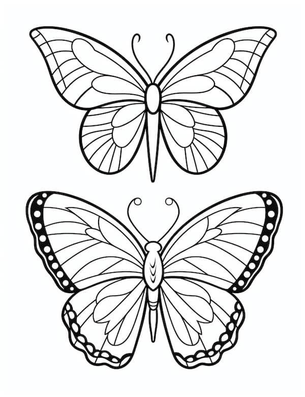 Beautiful butterfly coloring pages for kids and adults