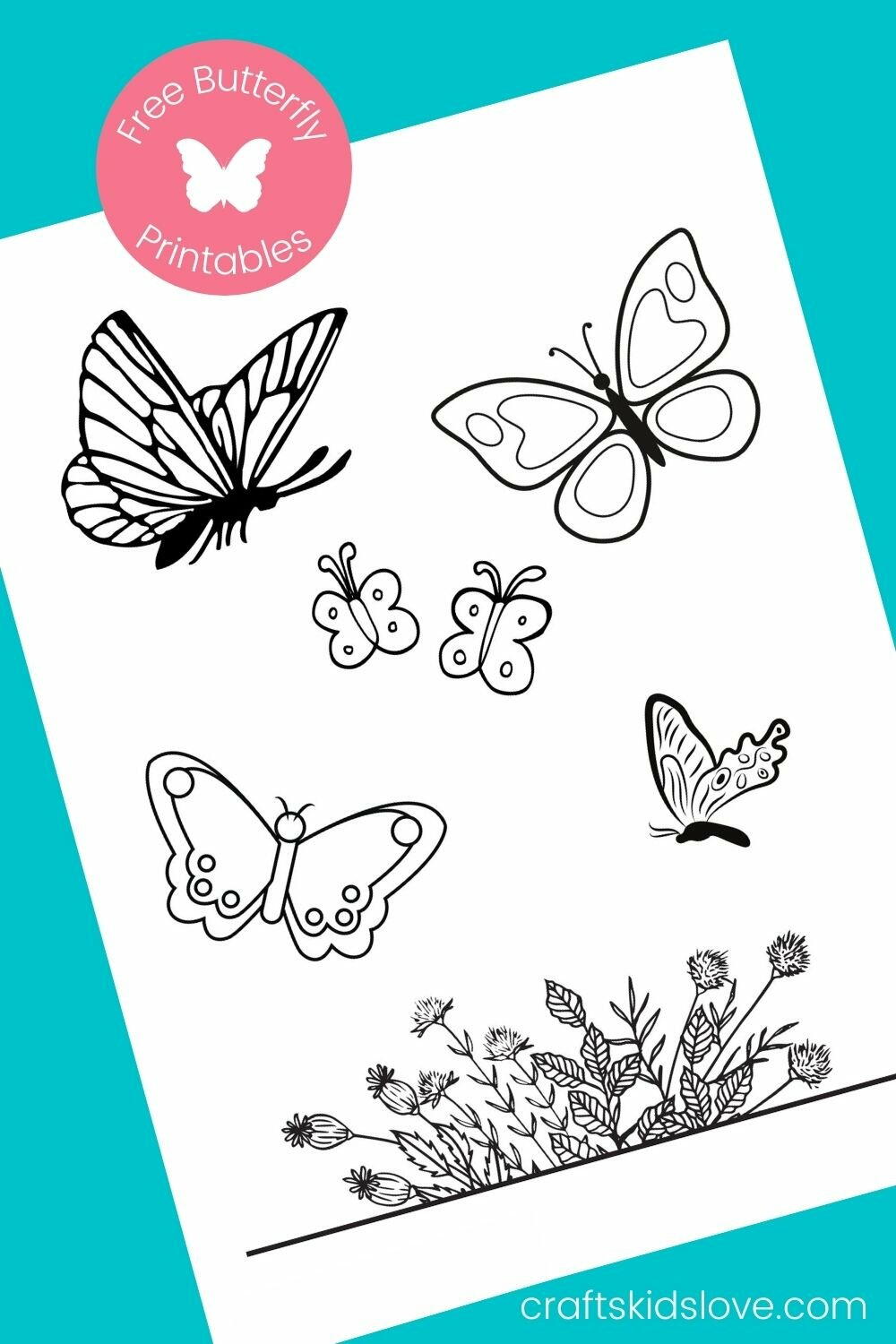 Free printable butterfly coloring pages